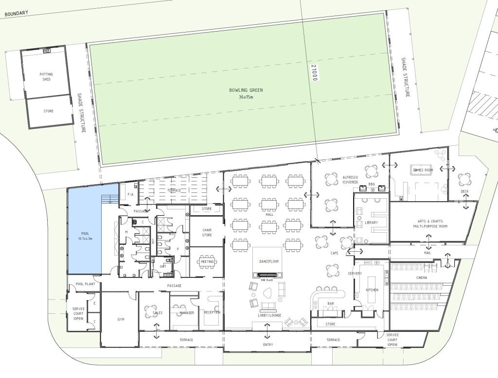 Byford clubhouse, initial floorplan