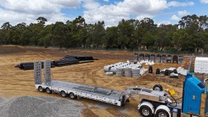 Truck delivering construction materials to Edenlife Byford